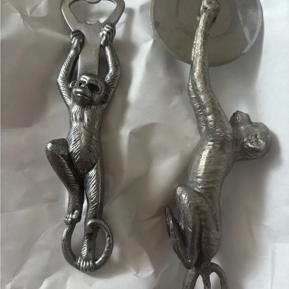 Neiman Marcus Arthur Court Monkey Pizza Cutter Bottle Opener retired kitchen